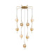 Astoria 84cm Round 9 Light Spider Pendant 160mm Glass Brass/Amber-1