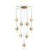 Astoria 84cm Round 9 Light Spider Pendant 160mm Glass Brass/Amber-4