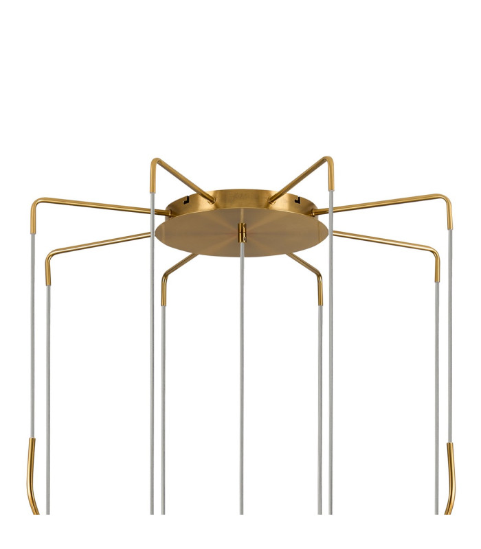 Astoria 84cm Round 9 Light Spider Pendant 160mm Glass Brass/Amber-5