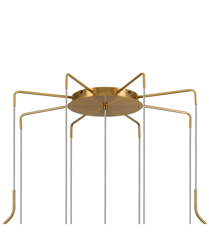 Astoria 84cm Round 9 Light Spider Pendant 160mm Glass Brass/Clear-5