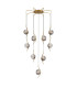 Astoria 84cm Round 9 Light Spider Pendant 160mm Glass Brass/Smoke-1