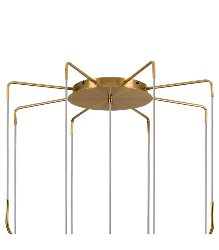 Astoria 84cm Round 9 Light Spider Pendant 160mm Glass Brass/Smoke-5