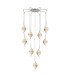 Astoria 84cm Round 9 Light Spider Pendant 160mm Glass Polished Nickel/Amber-4