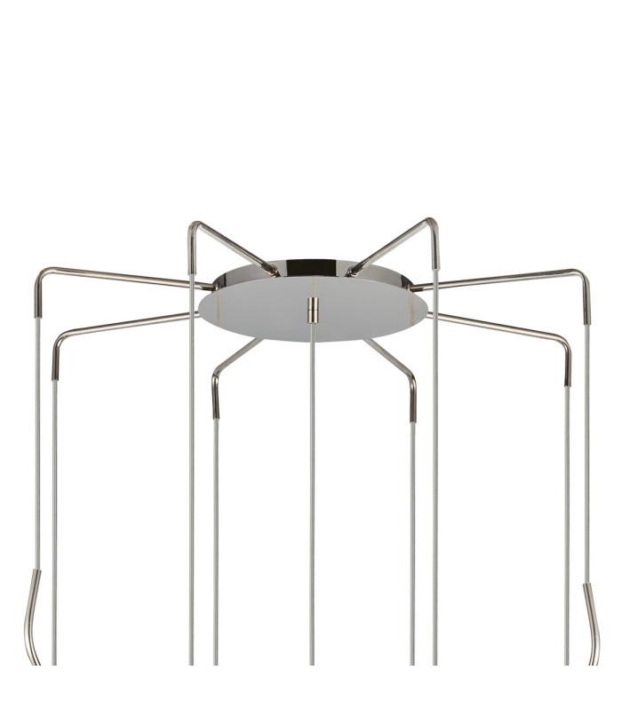 Astoria 84cm Round 9 Light Spider Pendant 160mm Glass Polished Nickel/Amber-5