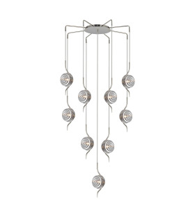 Astoria 84cm Round 9 Light Spider Pendant 160mm Glass Polished Nickel/Smoke-1