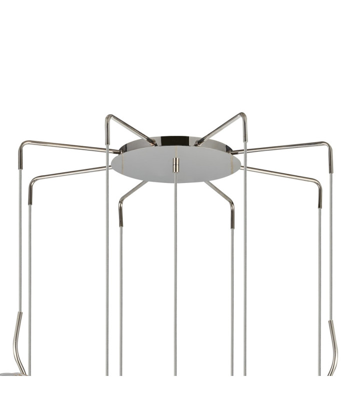 Astoria 84cm Round 9 Light Spider Pendant 160mm Glass Polished Nickel/Smoke-5