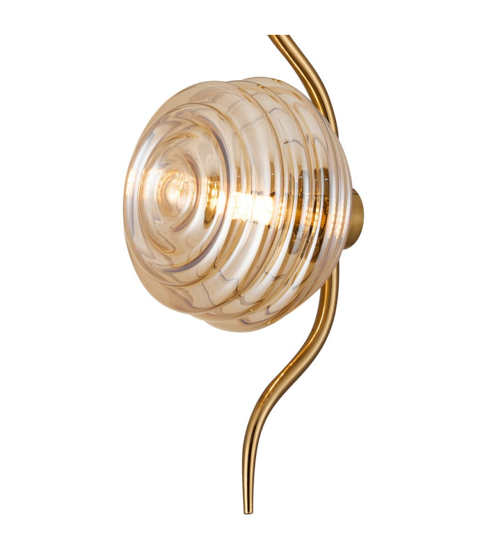 Astoria 1 Light Pendant 16cm Glass Brass/Amber-7