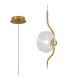 Astoria 1 Light Pendant 16cm Glass Brass/Clear-1