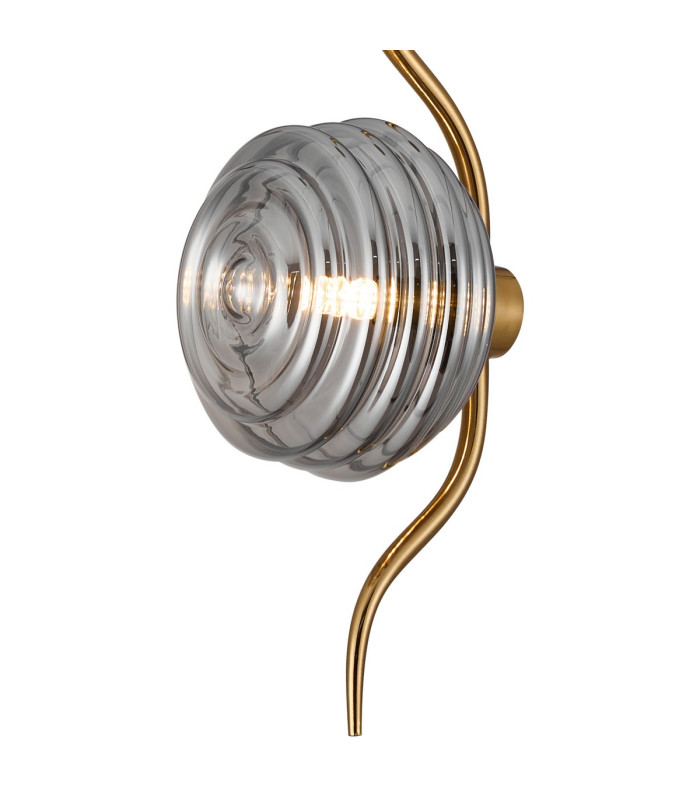 Astoria 1 Light Pendant 16cm Glass Brass/Smoke-7