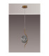 Astoria 1 Light Pendant 16cm Glass Brass/Smoke-8