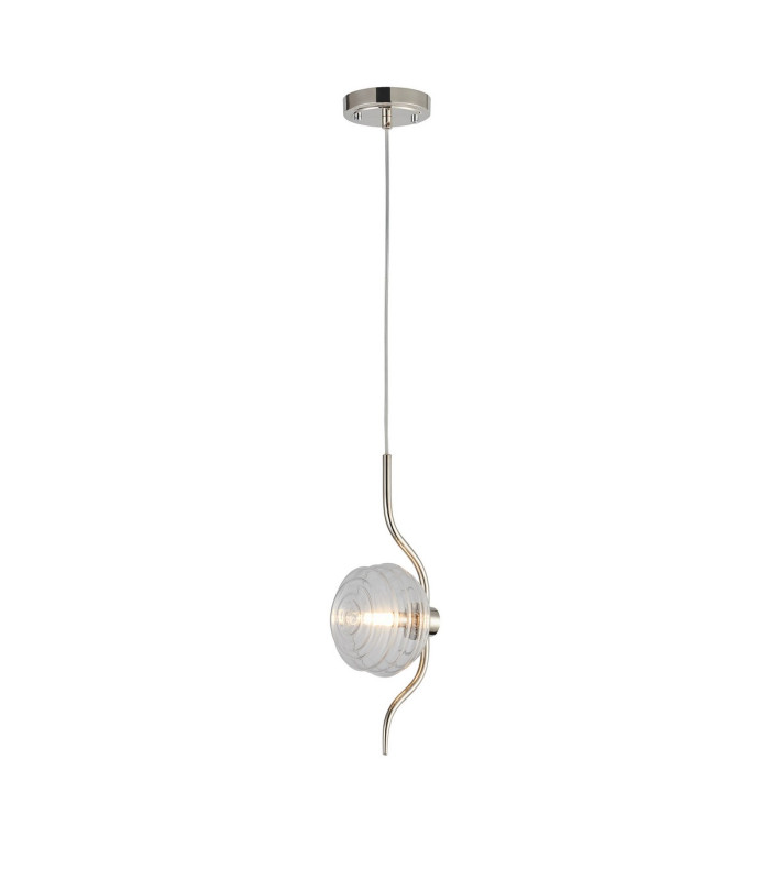 Astoria 1 Light Pendant 16cm Glass Polished Nickel/Clear-4