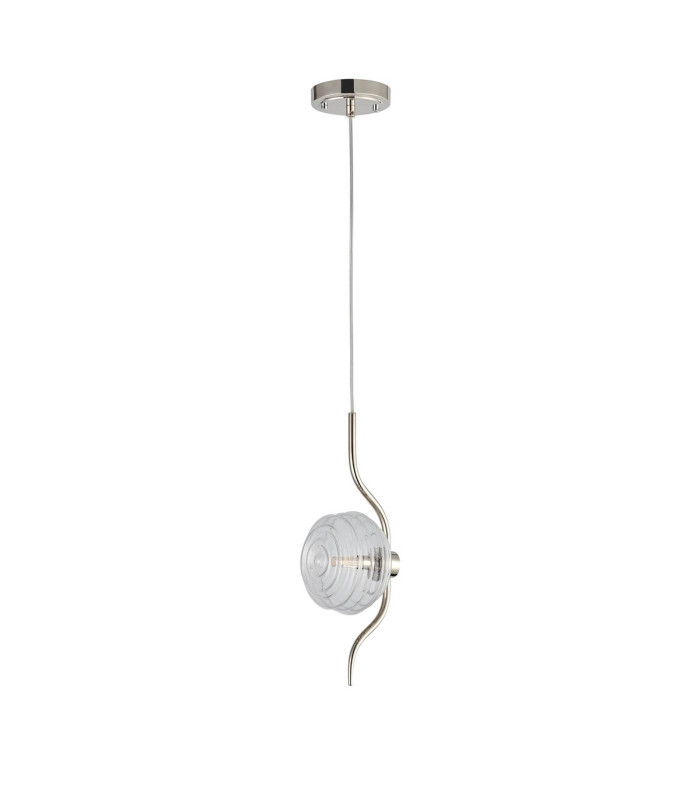 Astoria 1 Light Pendant 16cm Glass Polished Nickel/Clear-5