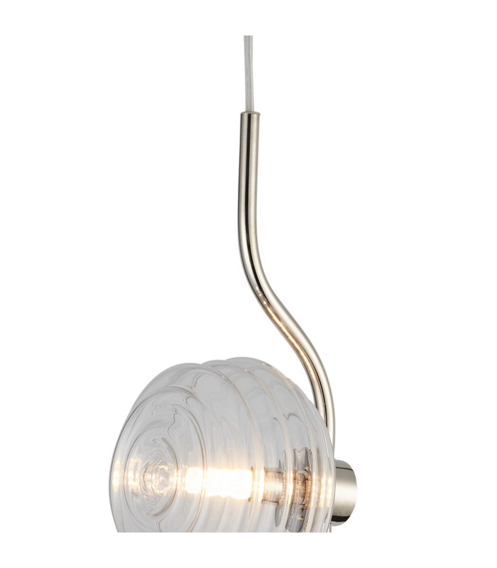 Astoria 1 Light Pendant 16cm Glass Polished Nickel/Clear-7