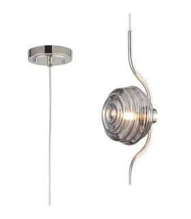 Astoria 1 Light Pendant 16cm Glass Polished Nickel/Smoke-1