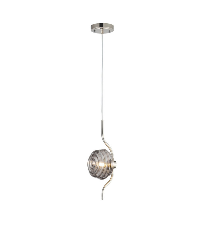Astoria 1 Light Pendant 16cm Glass Polished Nickel/Smoke-4