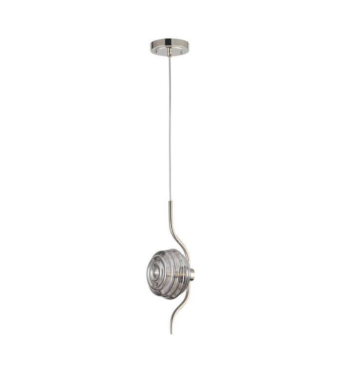 Astoria 1 Light Pendant 16cm Glass Polished Nickel/Smoke-5