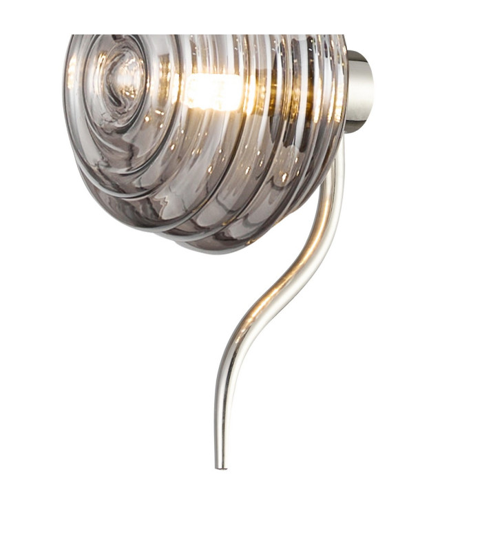 Astoria 1 Light Pendant 16cm Glass Polished Nickel/Smoke-8