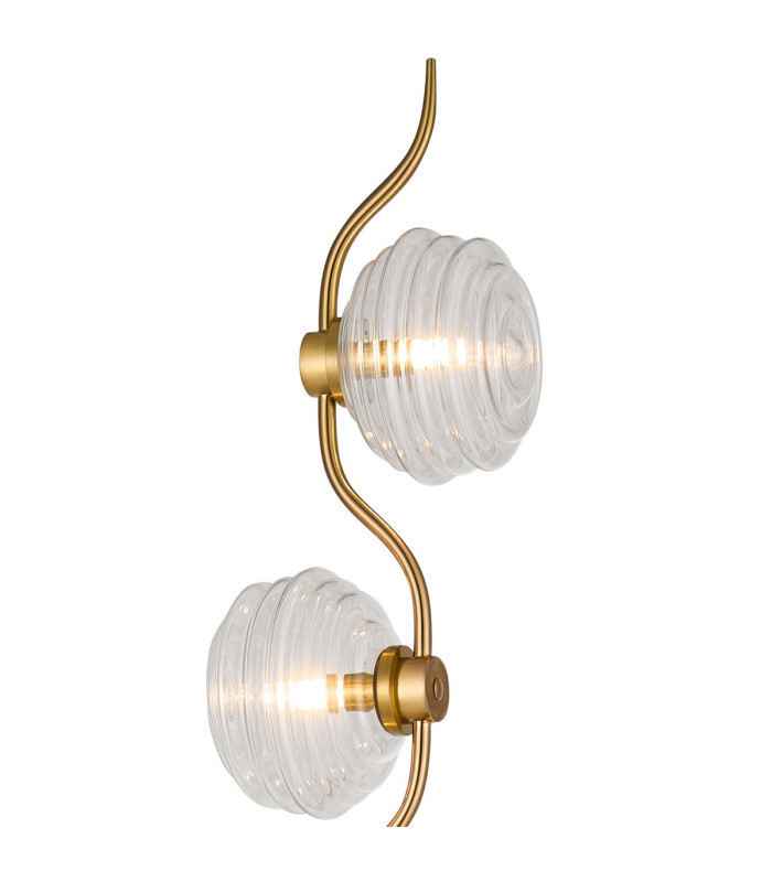 Astoria 3 Light Floor Lamp 160mm Glass Brass/Clear-5