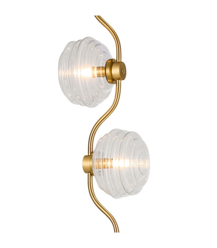 Astoria 3 Light Floor Lamp 160mm Glass Brass/Clear-6