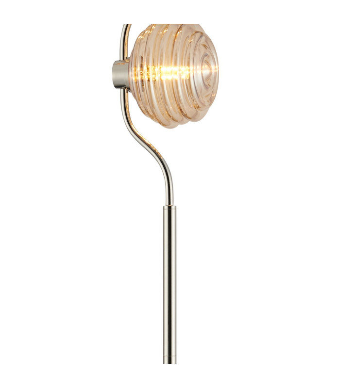 Astoria 3 Light Floor Lamp 160mm Glass Polished Nickel/Amber-6