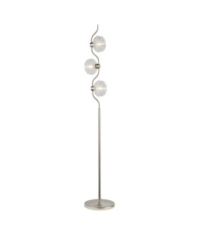 Astoria 3 Light Floor Lamp 160mm Glass Polished Nickel/Clear-1