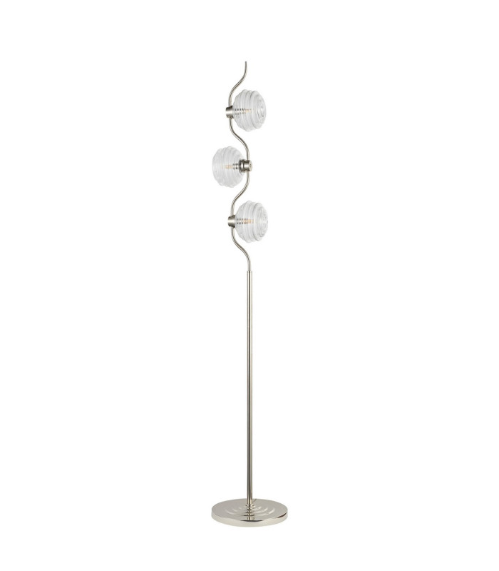 Astoria 3 Light Floor Lamp 160mm Glass Polished Nickel/Clear-4