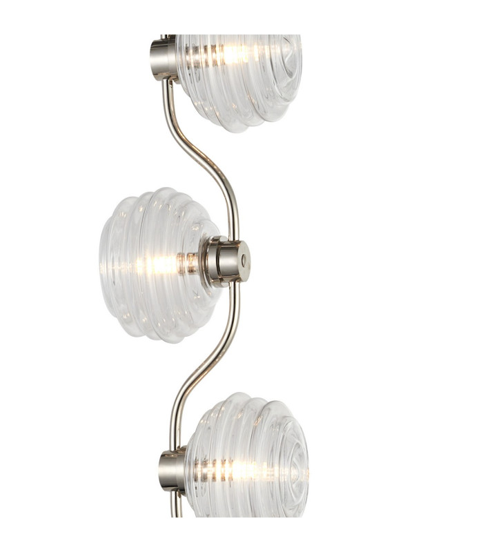 Astoria 3 Light Floor Lamp 160mm Glass Polished Nickel/Clear-7