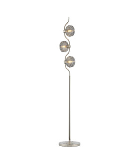 Astoria 3 Light Floor Lamp 160mm Glass Polished Nickel/Smoke-1