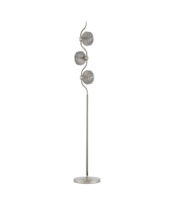 Astoria 3 Light Floor Lamp 160mm Glass Polished Nickel/Smoke-4
