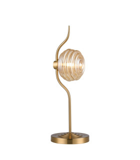Astoria 1 Light Table Lamp 160mm Glass Brass/Amber-1