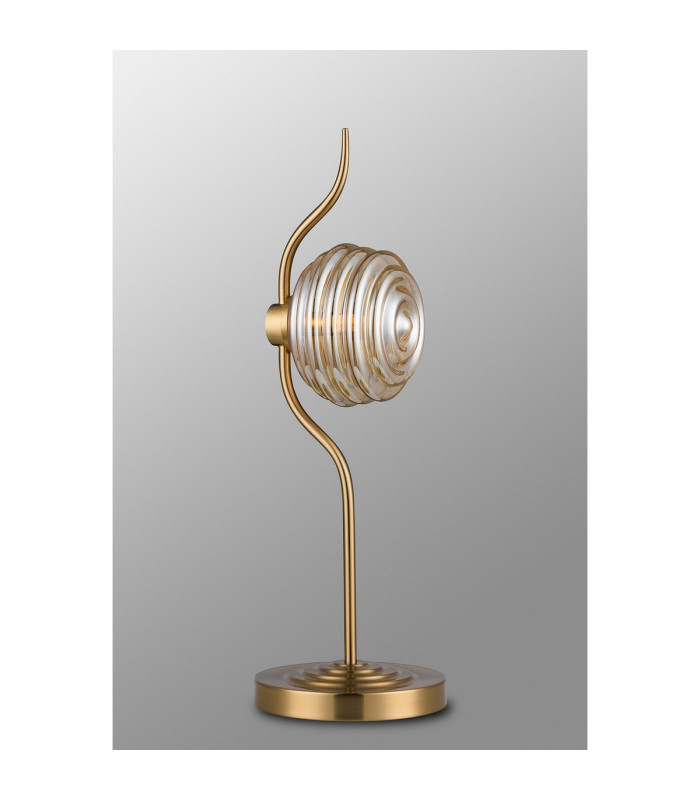 Astoria 1 Light Table Lamp 160mm Glass Brass/Amber-8