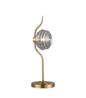 Astoria 1 Light Table Lamp 160mm Glass Brass/Smoke-1