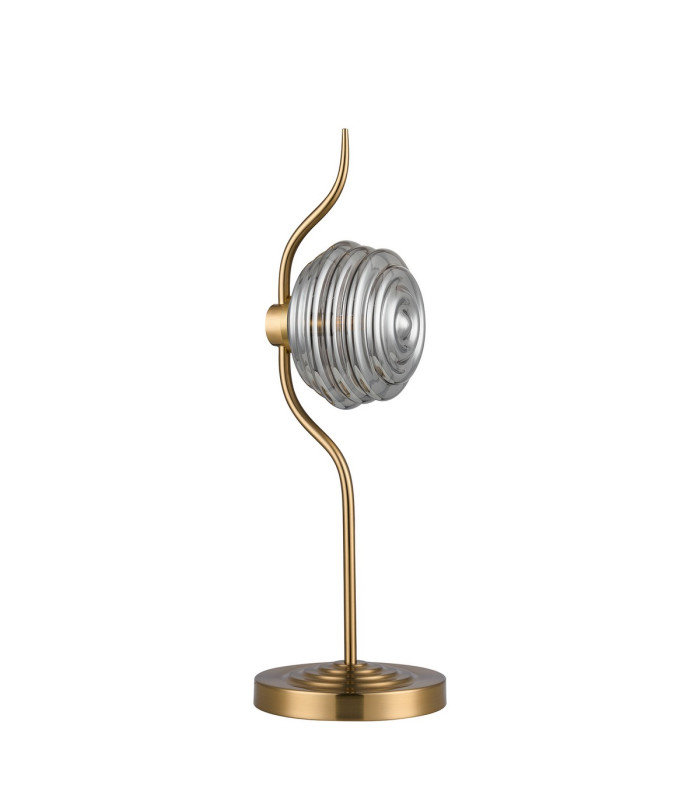 Astoria 1 Light Table Lamp 160mm Glass Brass/Smoke-4
