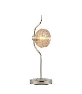 Astoria 1 Light Table Lamp 160mm Glass Polished Nickel/Amber-1