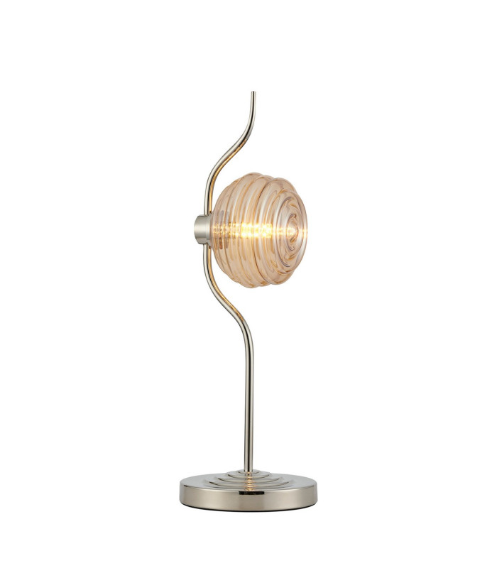 Astoria 1 Light Table Lamp 160mm Glass Polished Nickel/Amber-1
