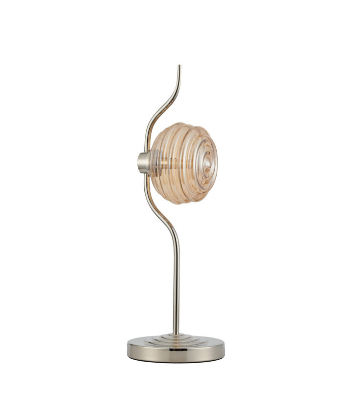 Astoria 1 Light Table Lamp 160mm Glass Polished Nickel/Amber-4