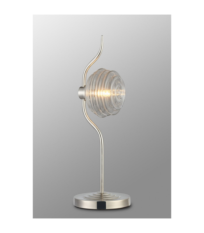 Astoria 1 Light Table Lamp 160mm Glass Polished Nickel/Clear-3