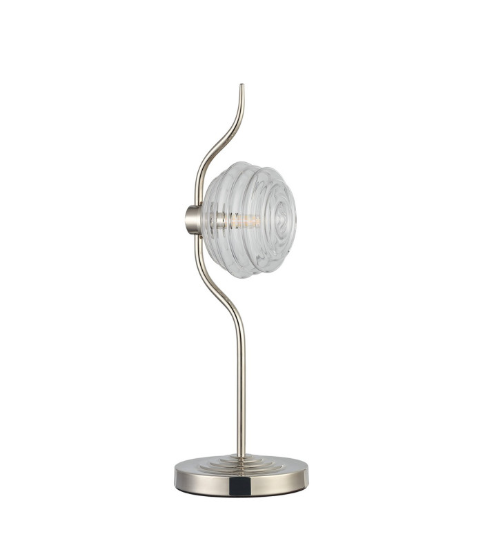 Astoria 1 Light Table Lamp 160mm Glass Polished Nickel/Clear-4