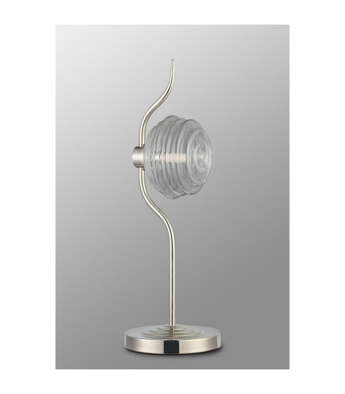 Astoria 1 Light Table Lamp 160mm Glass Polished Nickel/Clear-7