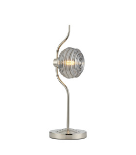 Astoria 1 Light Table Lamp 160mm Glass Polished Nickel/Smoke-1