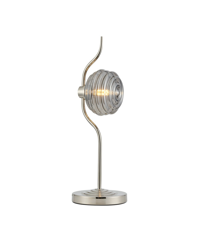 Astoria 1 Light Table Lamp 160mm Glass Polished Nickel/Smoke-1
