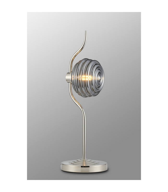 Astoria 1 Light Table Lamp 160mm Glass Polished Nickel/Smoke-3