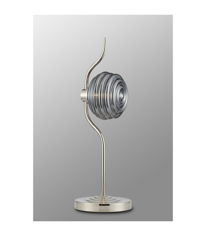 Astoria 1 Light Table Lamp 160mm Glass Polished Nickel/Smoke-7