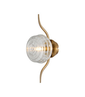 Astoria 1 Light Wall/Flush Light 160mm Glass Brass/Clear-1