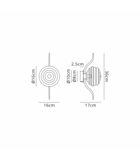 Astoria 1 Light Wall/Flush Light 160mm Glass Brass/Clear-2