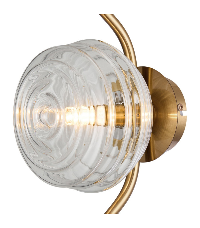 Astoria 1 Light Wall/Flush Light 160mm Glass Brass/Clear-5