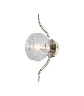Astoria 1 Light Wall/Flush Light 160mm Glass Polished Nickel/Clear-1