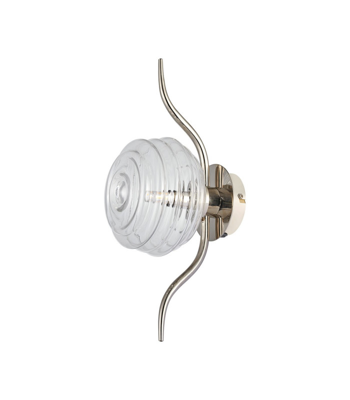 Astoria 1 Light Wall/Flush Light 160mm Glass Polished Nickel/Clear-4