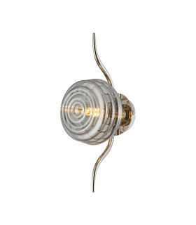 Astoria 1 Light Wall/Flush Light 160mm Glass Polished Nickel/Smoke-1
