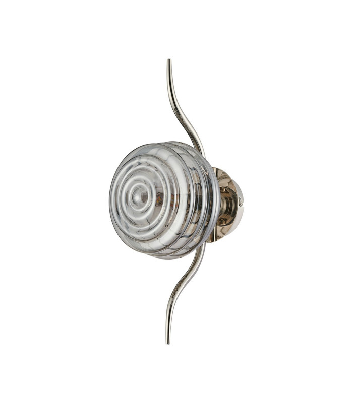 Astoria 1 Light Wall/Flush Light 160mm Glass Polished Nickel/Smoke-4